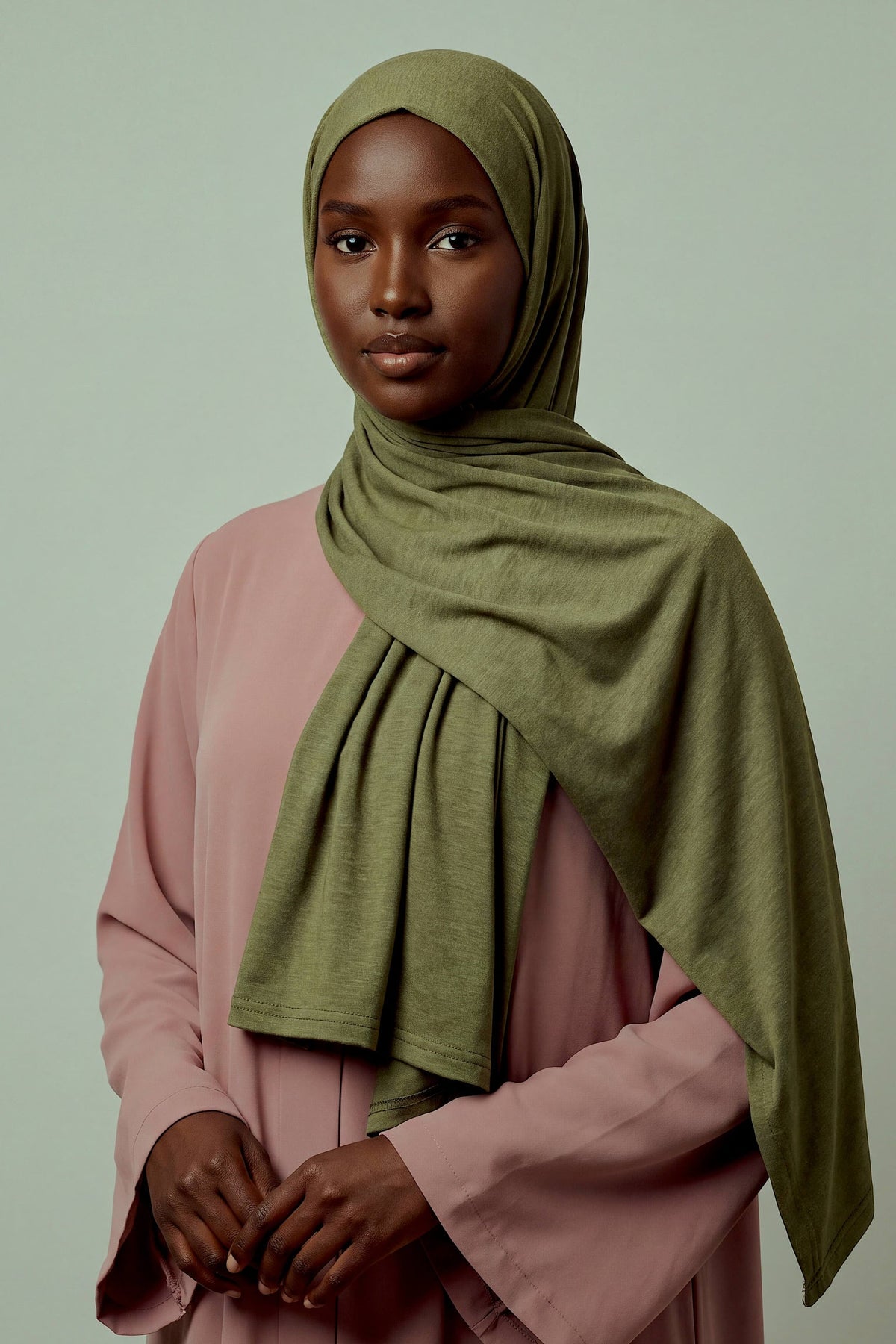 Moss Silora cotton jersey hijab by Al Emira