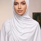 White plain liquid jersey hijab by Al Emira