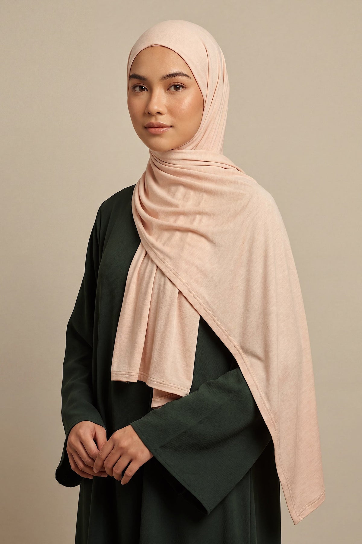 Shell Silora cotton jersey hijab by Al Emira