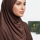 Espresso plain liquid jersey hijab by Al Emira
