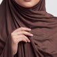 Dark brown plain jersey hijab from the Al Emira Plain Edition range