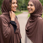 Al Emira Espresso brown plain hijab for everyday wear