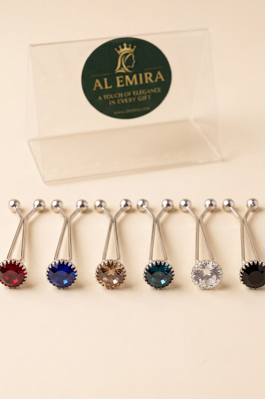 Crystal diamond U-shape hijab clips, second alternate view