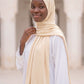 Ivory Satin Ripple liquid jersey hijab by Al Emira