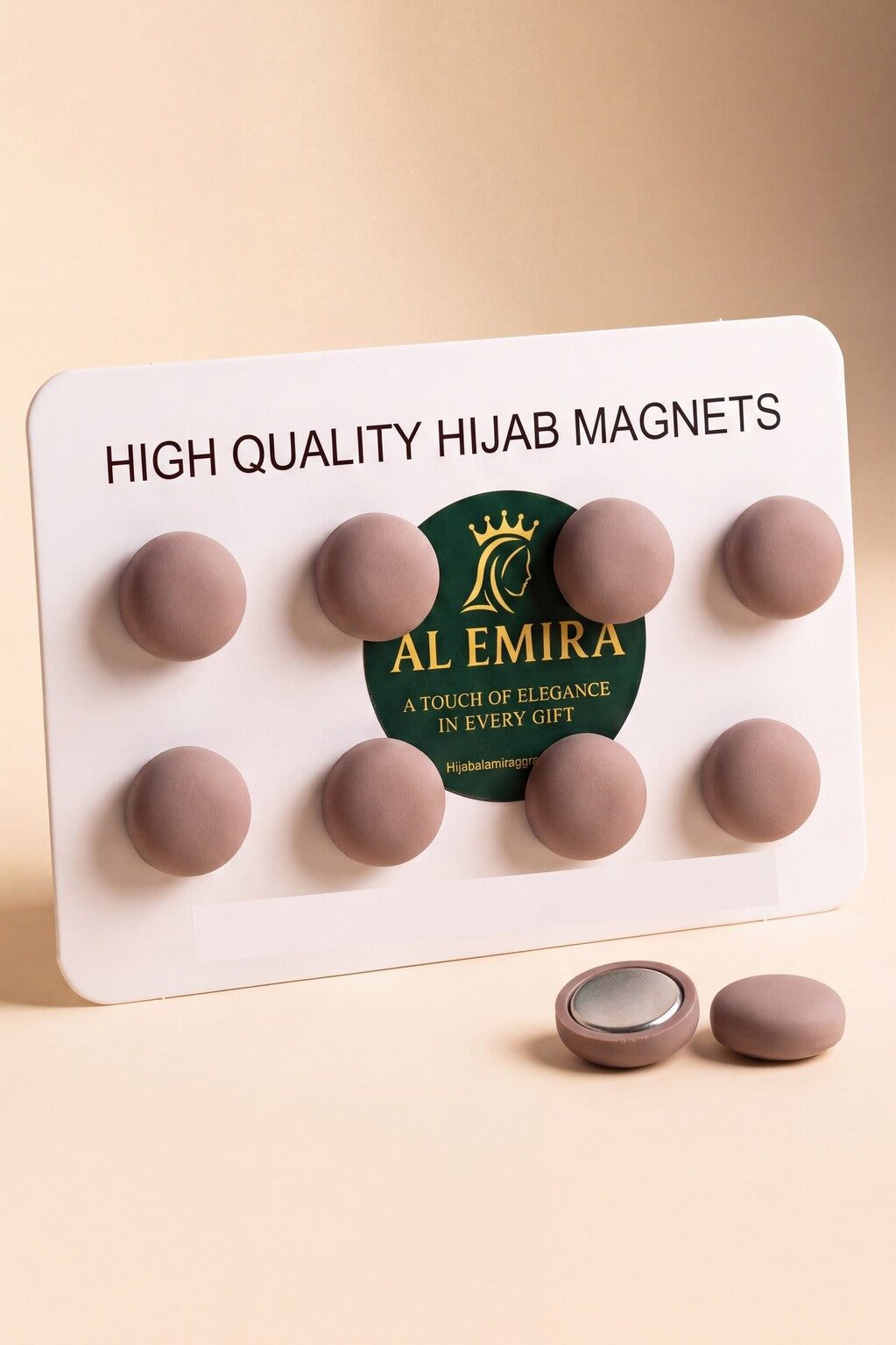Mocha hijab magnets by Al Emira, pack of 6