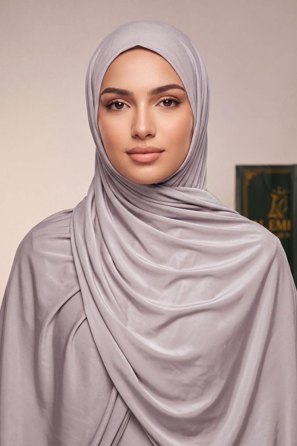 Slate plain liquid jersey hijab by Al Emira
