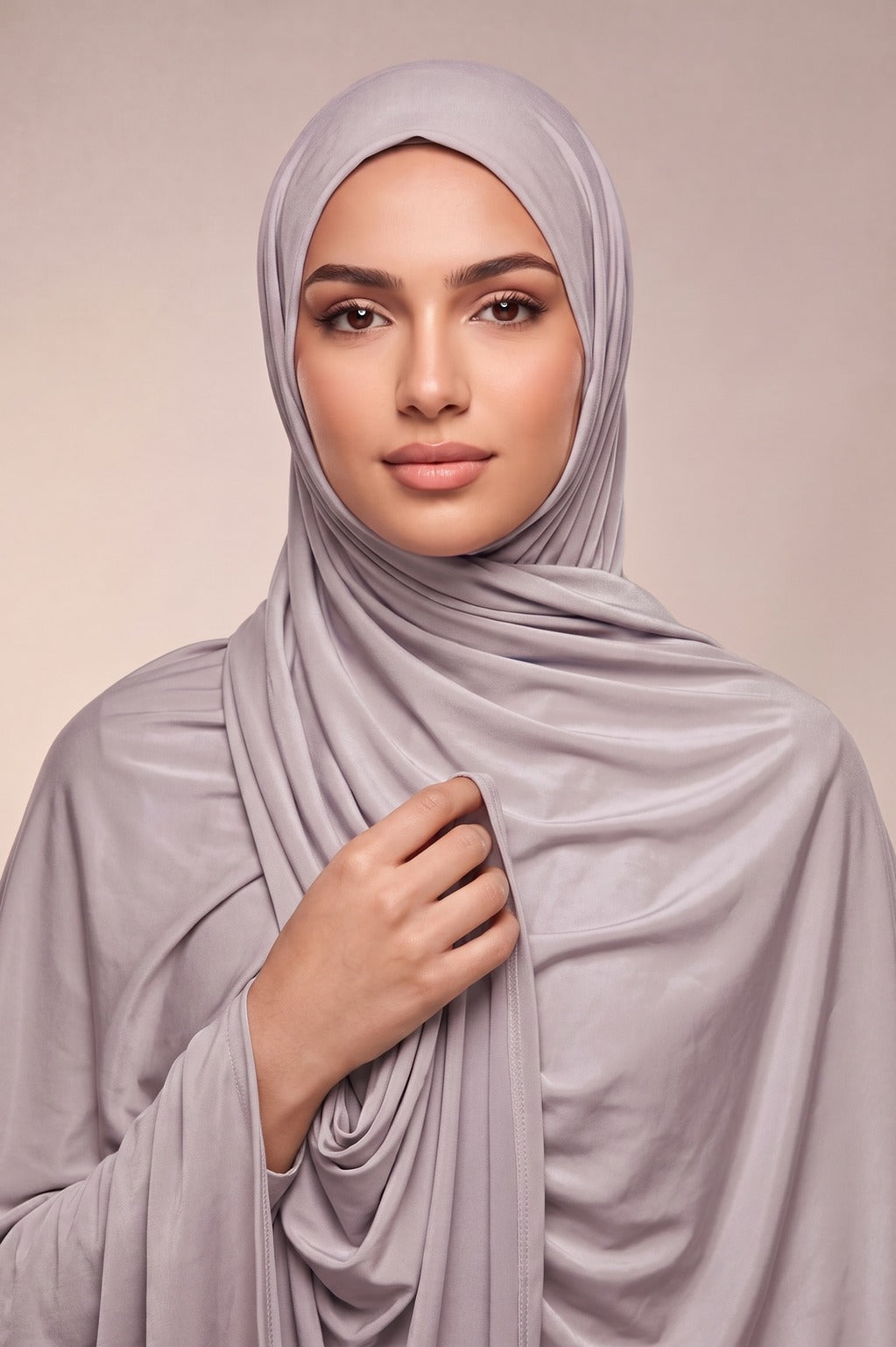 Slate grey plain jersey hijab from the Al Emira Plain Edition range