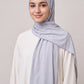 Al Emira Silver Satin Ripple hijab in a jersey, polyester and nylon blend