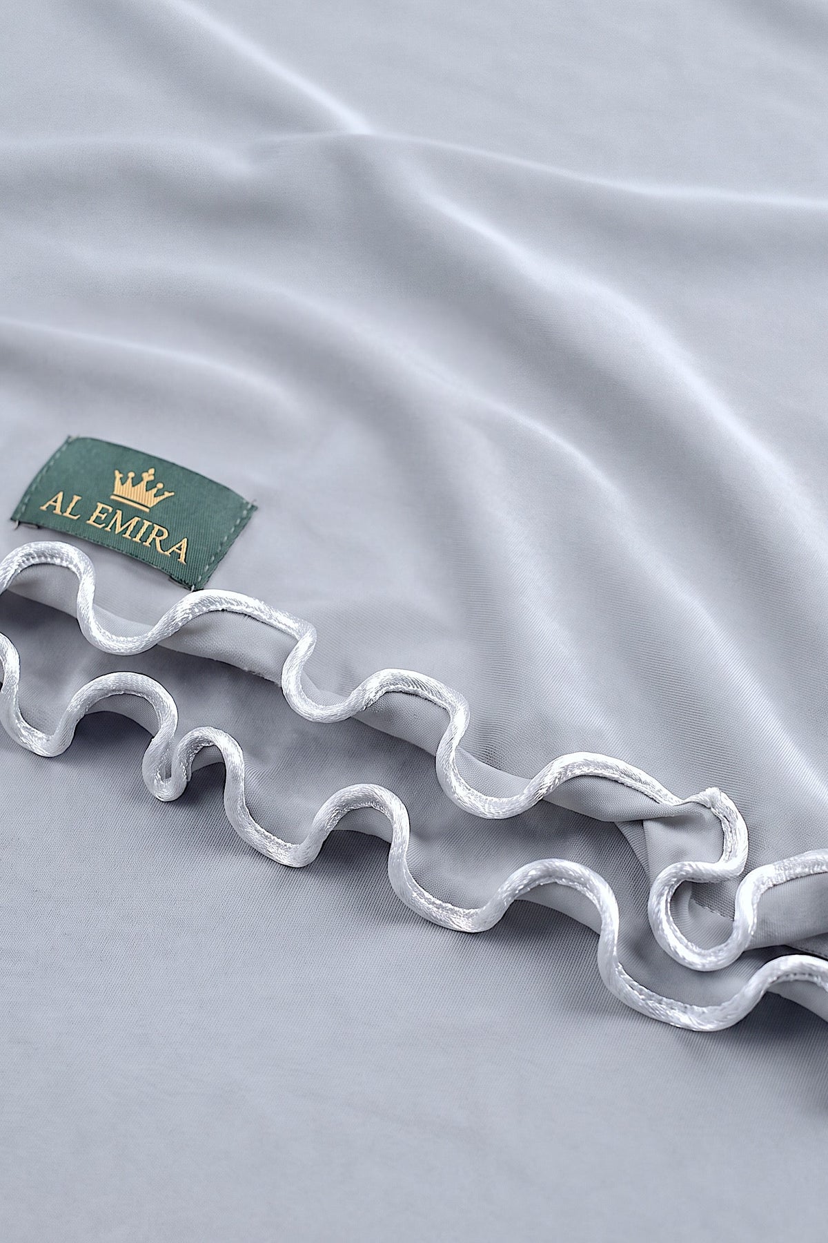 Silver grey Satin Ripple jersey hijab, 180 x 80cm
