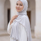 Silver Satin Ripple liquid jersey hijab by Al Emira