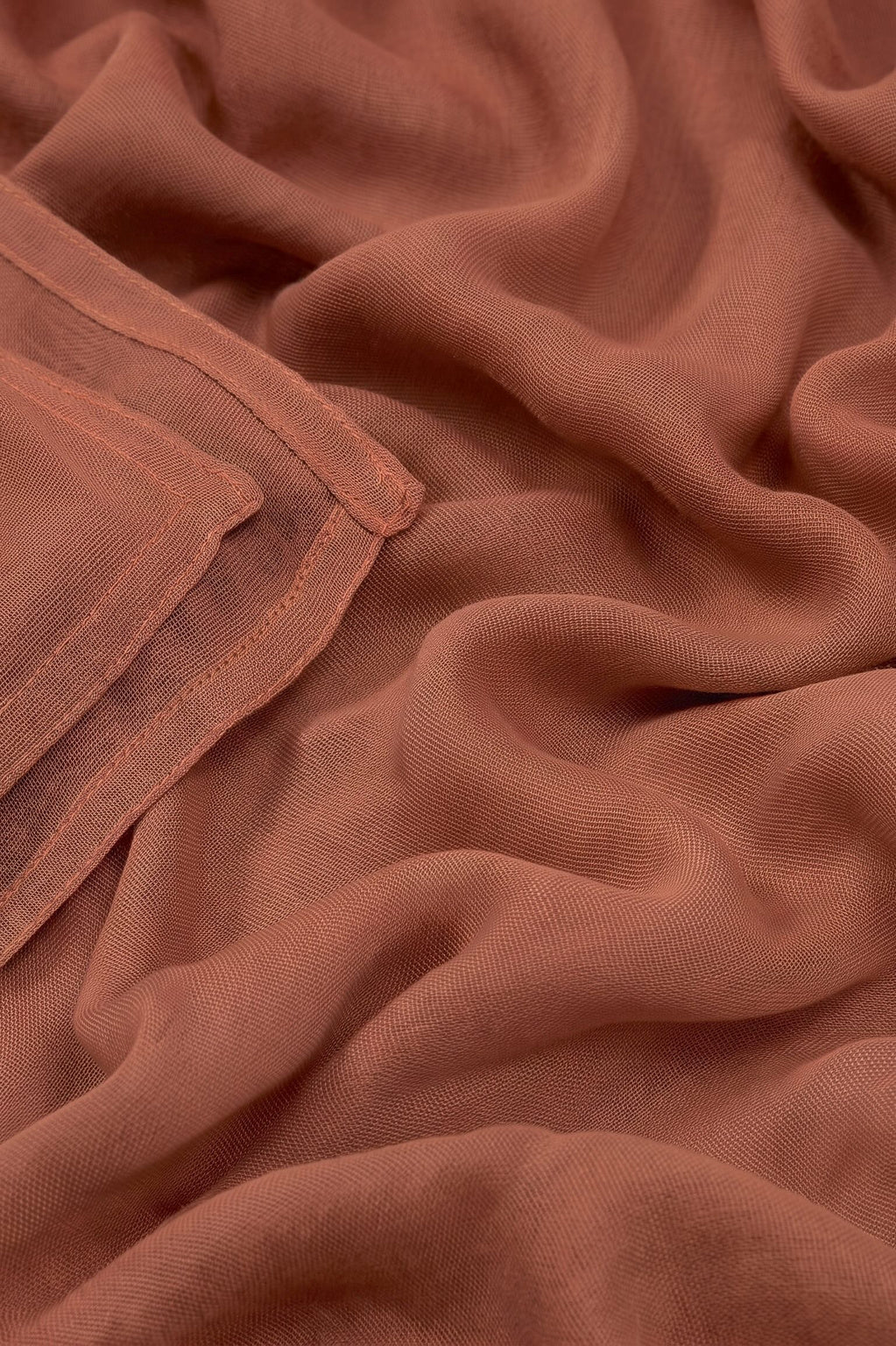 Warm earthy red 100% modal hijab, 180 x 70cm, from the Al Emira Double Stitch range