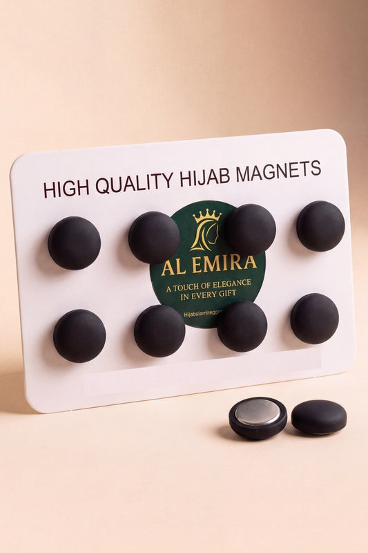 Matt black hijab magnets by Al Emira, pack of 6