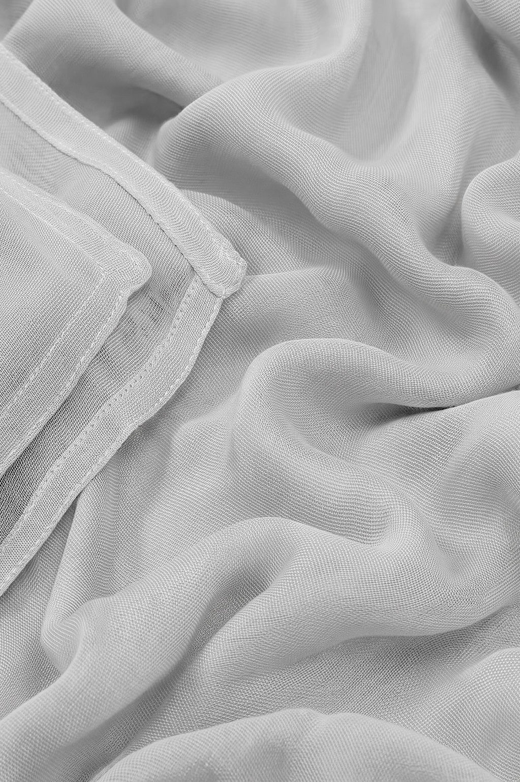 Light silvery grey 100% modal hijab, 180 x 70cm, from the Al Emira Double Stitch range