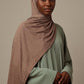 Mocha Silora cotton jersey hijab by Al Emira