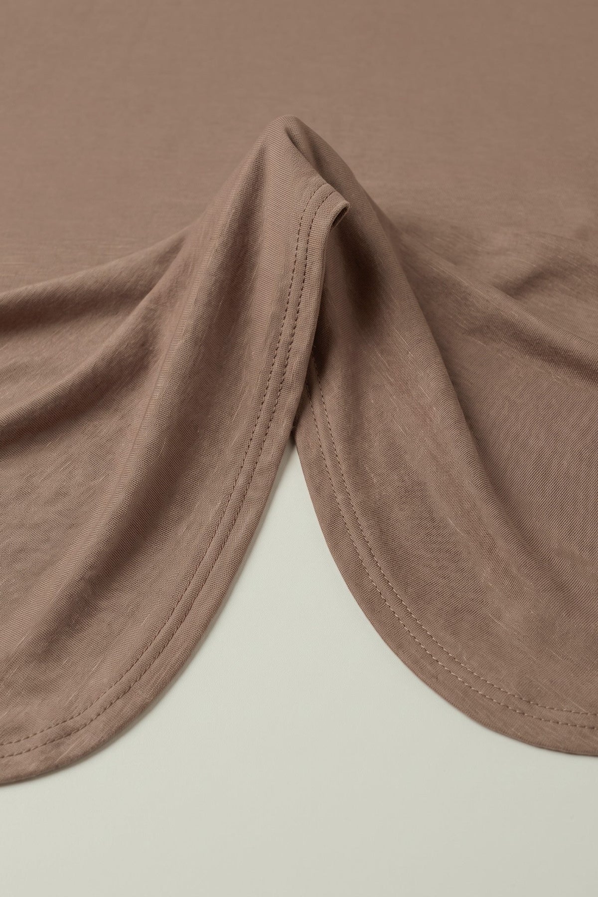 Mid brown cotton jersey hijab, 190 x 80cm, from the Al Emira Silora range