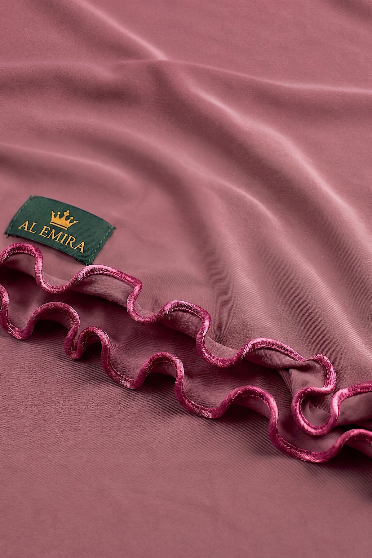 Dusky pink Satin Ripple jersey hijab, 180 x 80cm