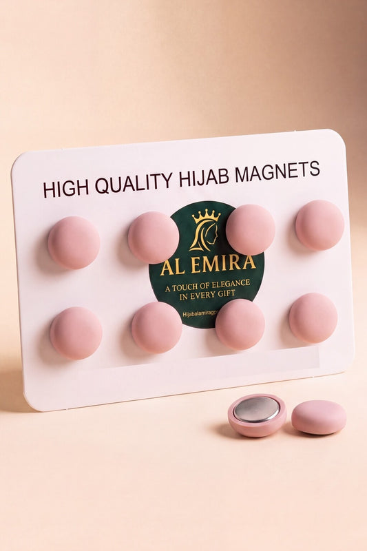 Blush pink hijab magnets by Al Emira, 8 pairs