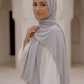 Pewter Satin Ripple liquid jersey hijab by Al Emira