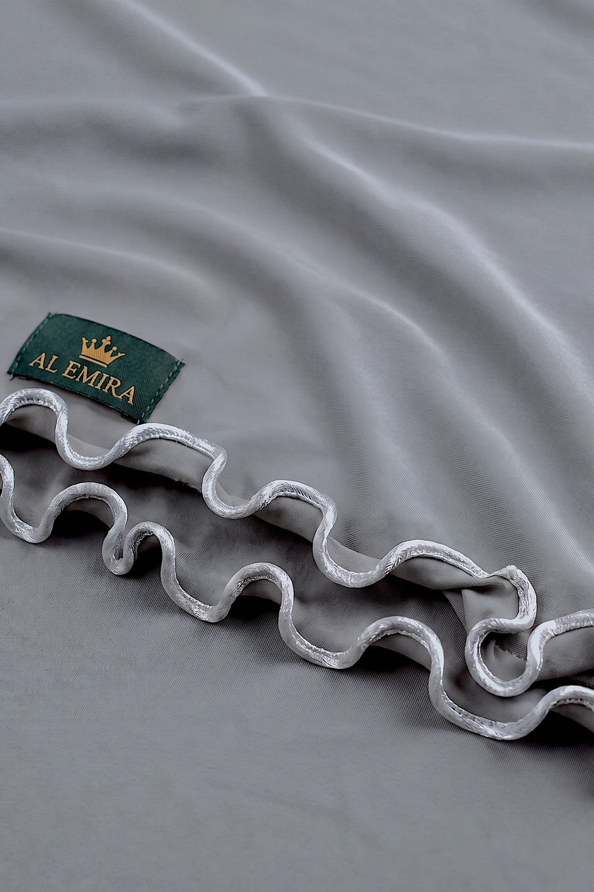 Grey Satin Ripple jersey hijab, 180 x 80cm