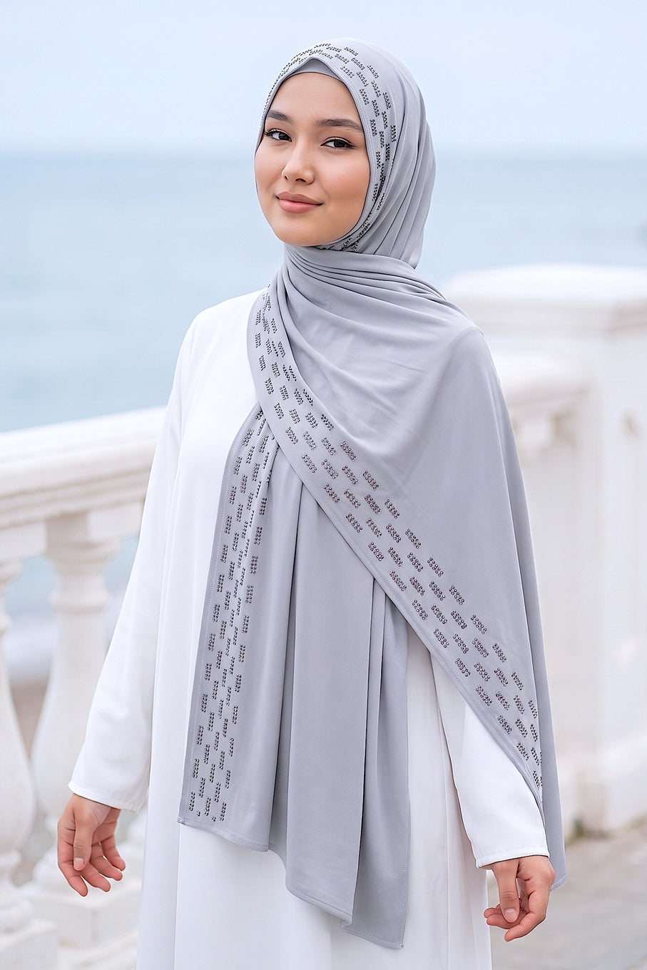 Cloud Rainfall liquid jersey hijab, view 5