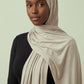Mushroom Silora cotton jersey hijab by Al Emira