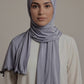 Blue-violet Satin Ripple jersey hijab, 180 x 80cm