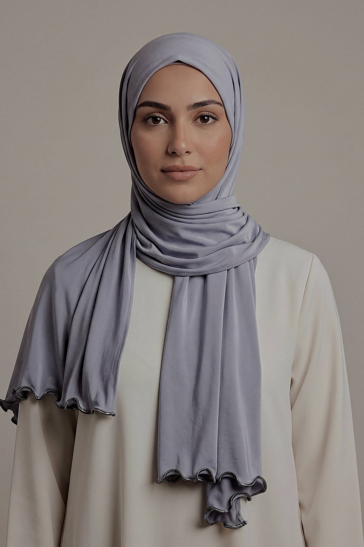 Blue-violet Satin Ripple jersey hijab, 180 x 80cm