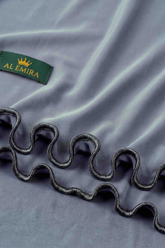 Al Emira Periwinkle Satin Ripple hijab in a jersey, polyester and nylon blend
