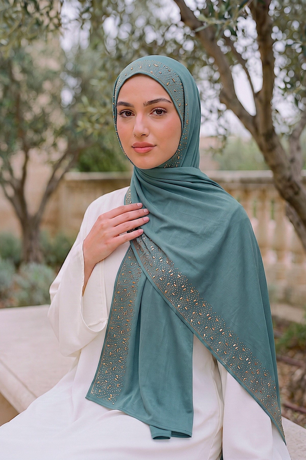 Al Emira Teal liquid jersey hijab for everyday wear