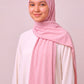 Al Emira Rose Pink Satin Ripple hijab in a jersey, polyester and nylon blend