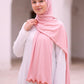 Rose Pink Satin Ripple liquid jersey hijab by Al Emira