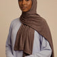 Truffle Silora cotton jersey hijab by Al Emira