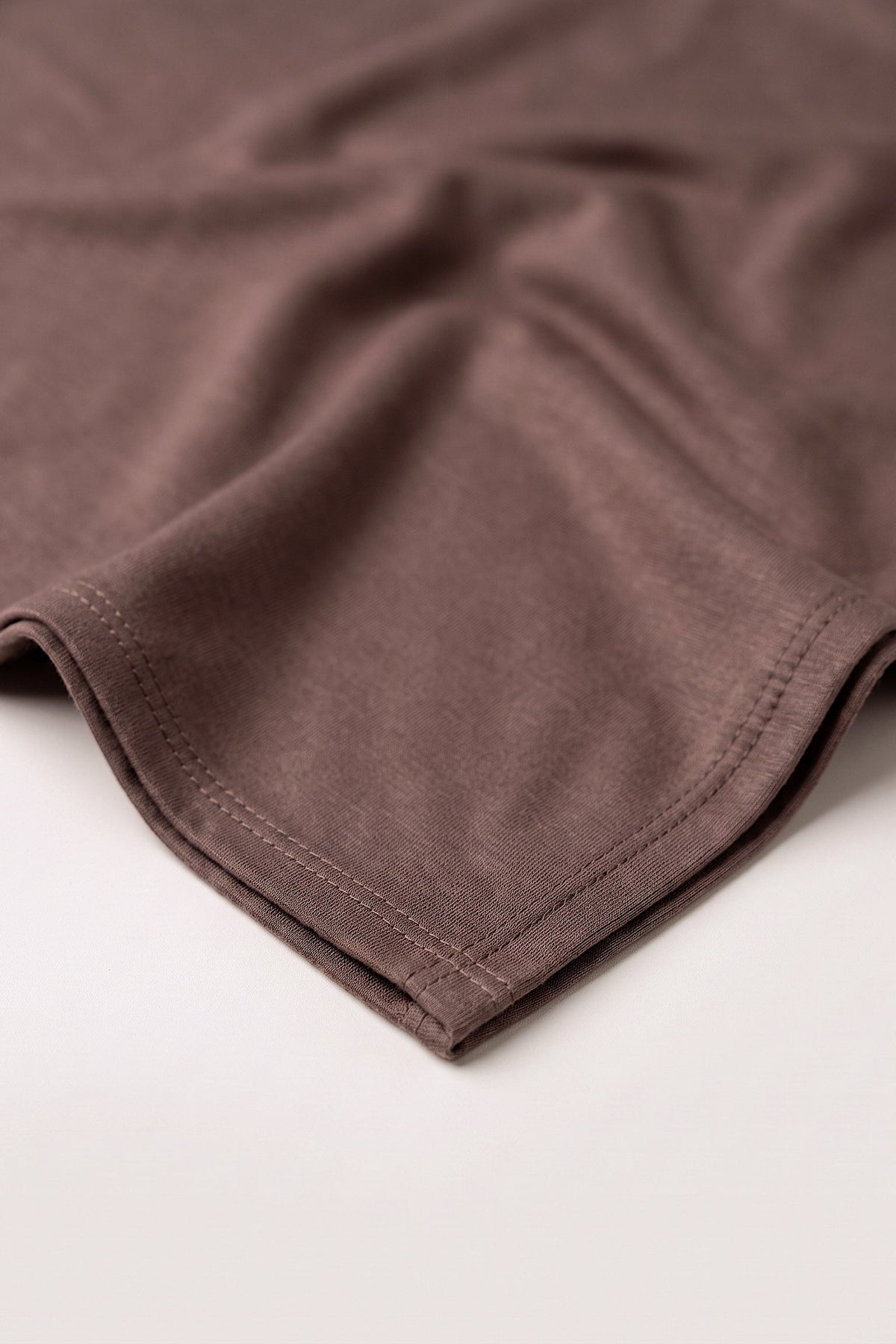 Deep grey-brown cotton jersey hijab, 190 x 80cm, from the Al Emira Silora range