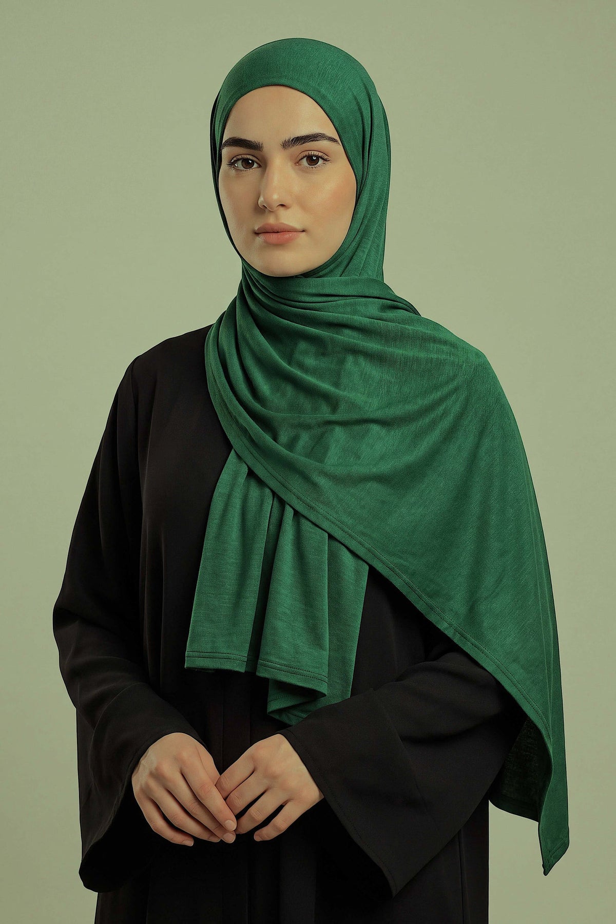 Emerald Silora cotton jersey hijab by Al Emira