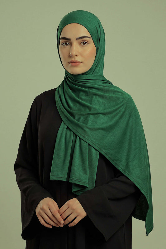 Emerald Silora cotton jersey hijab by Al Emira