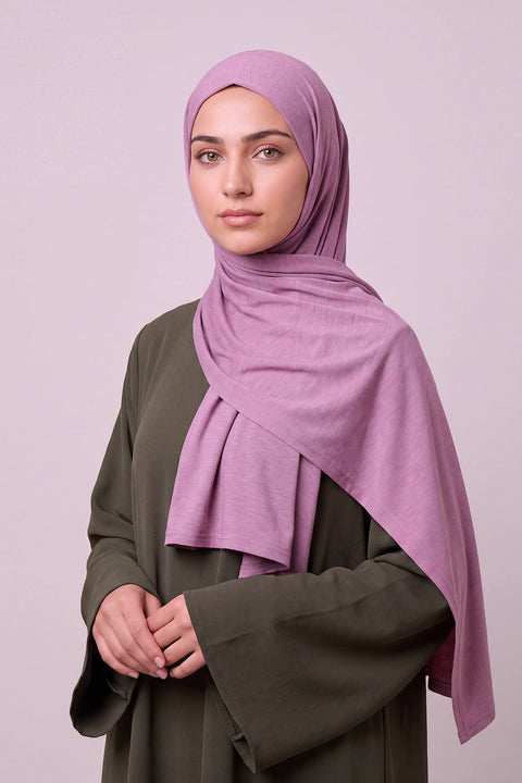 Orchid Silora cotton jersey hijab by Al Emira