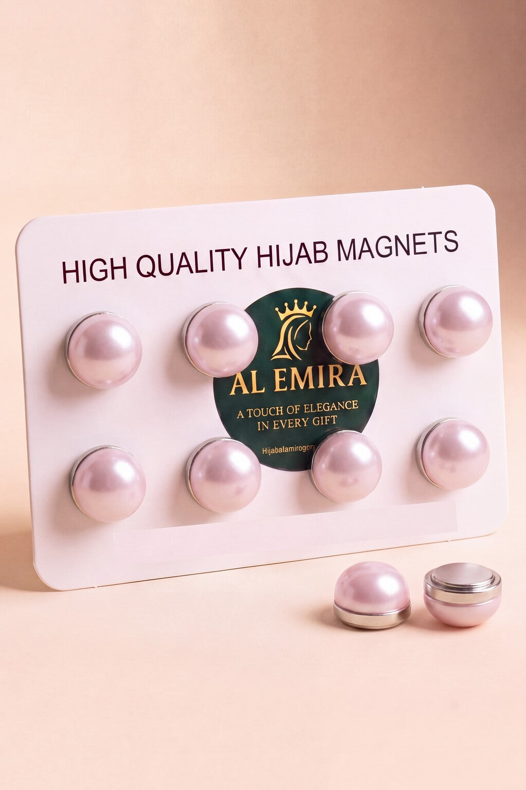 Pink hijab magnets by Al Emira, 8 pairs