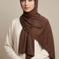 Chestnut Silora cotton jersey hijab by Al Emira