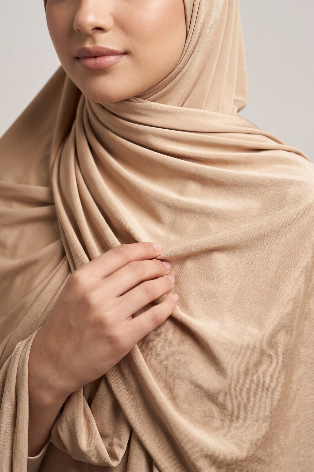 Nude plain jersey hijab from the Al Emira Plain Edition range