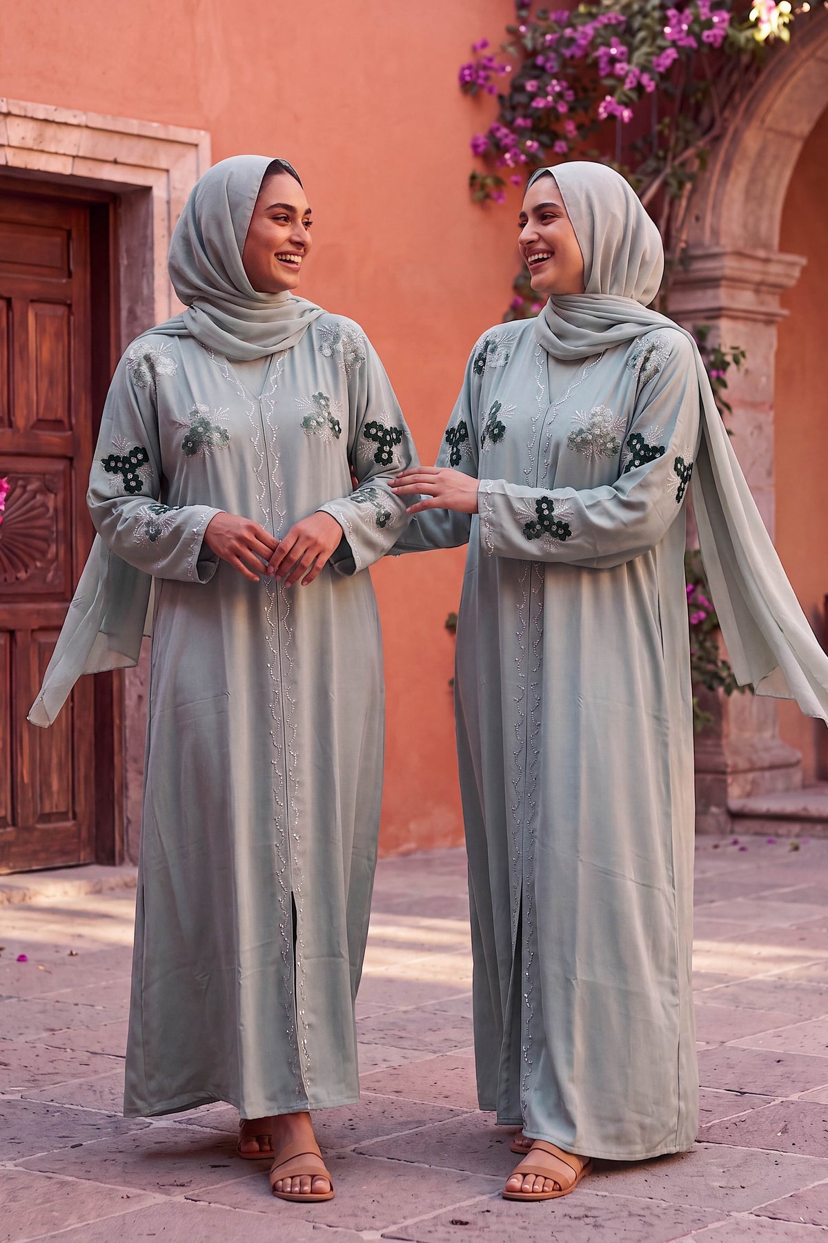 Blossom abaya in Sage, view 6