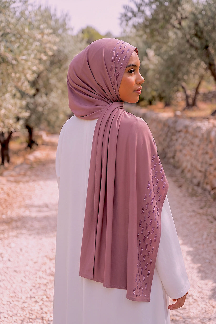 Rosewood Rainfall liquid jersey hijab, view 4