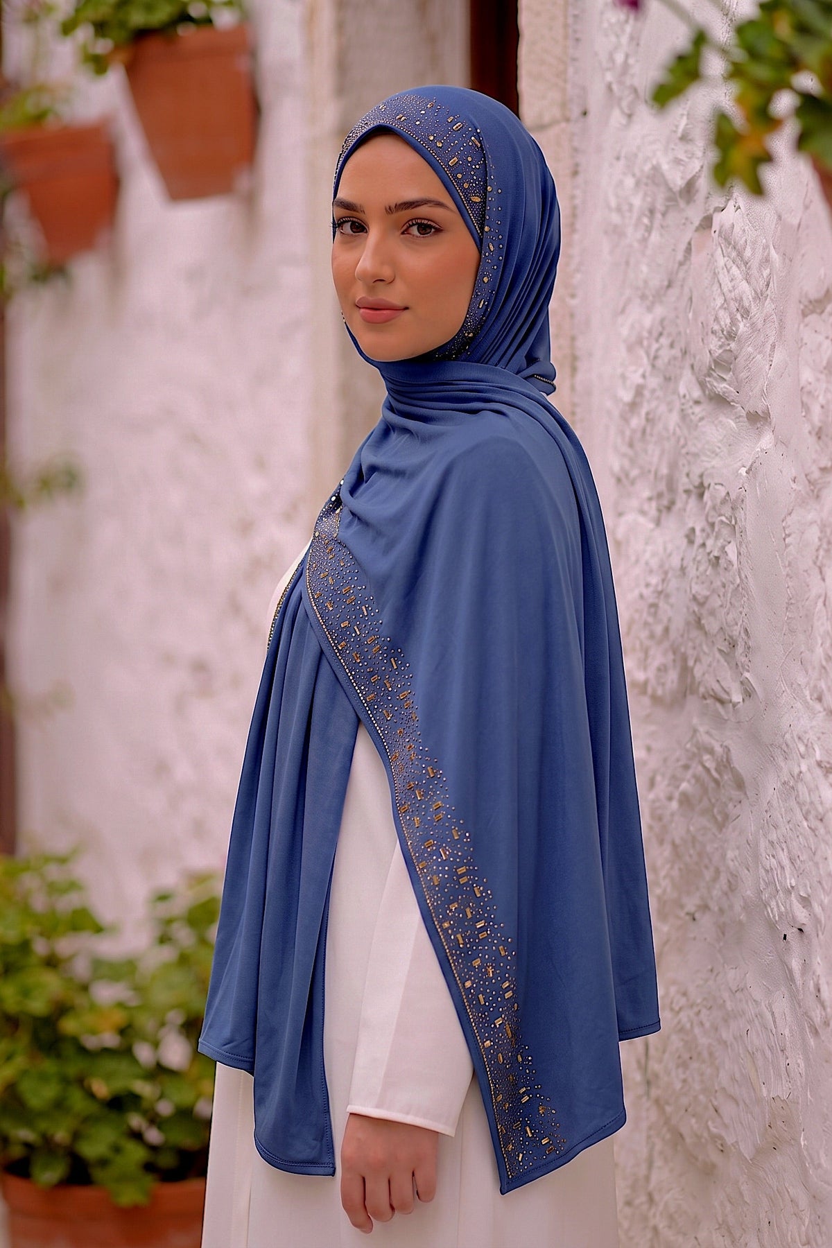 Royal Cascade jersey hijab, 180 x 85cm