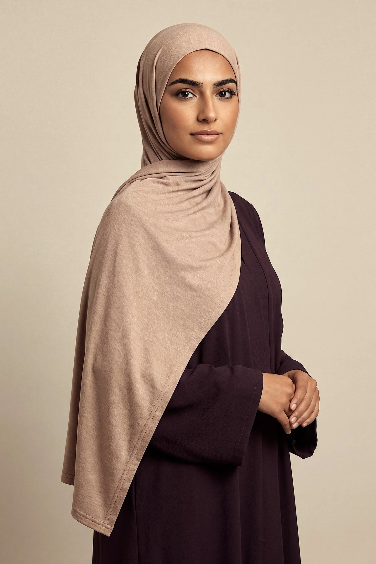 Fawn Silora cotton jersey hijab by Al Emira