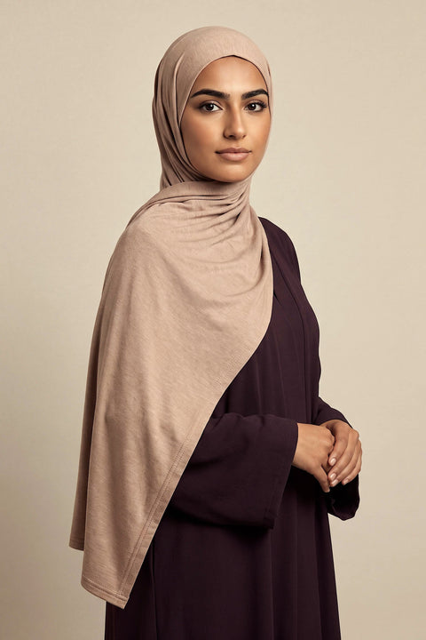 Fawn Silora cotton jersey hijab by Al Emira