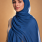 Navy blue soft stretch jersey hijab by Al Emira