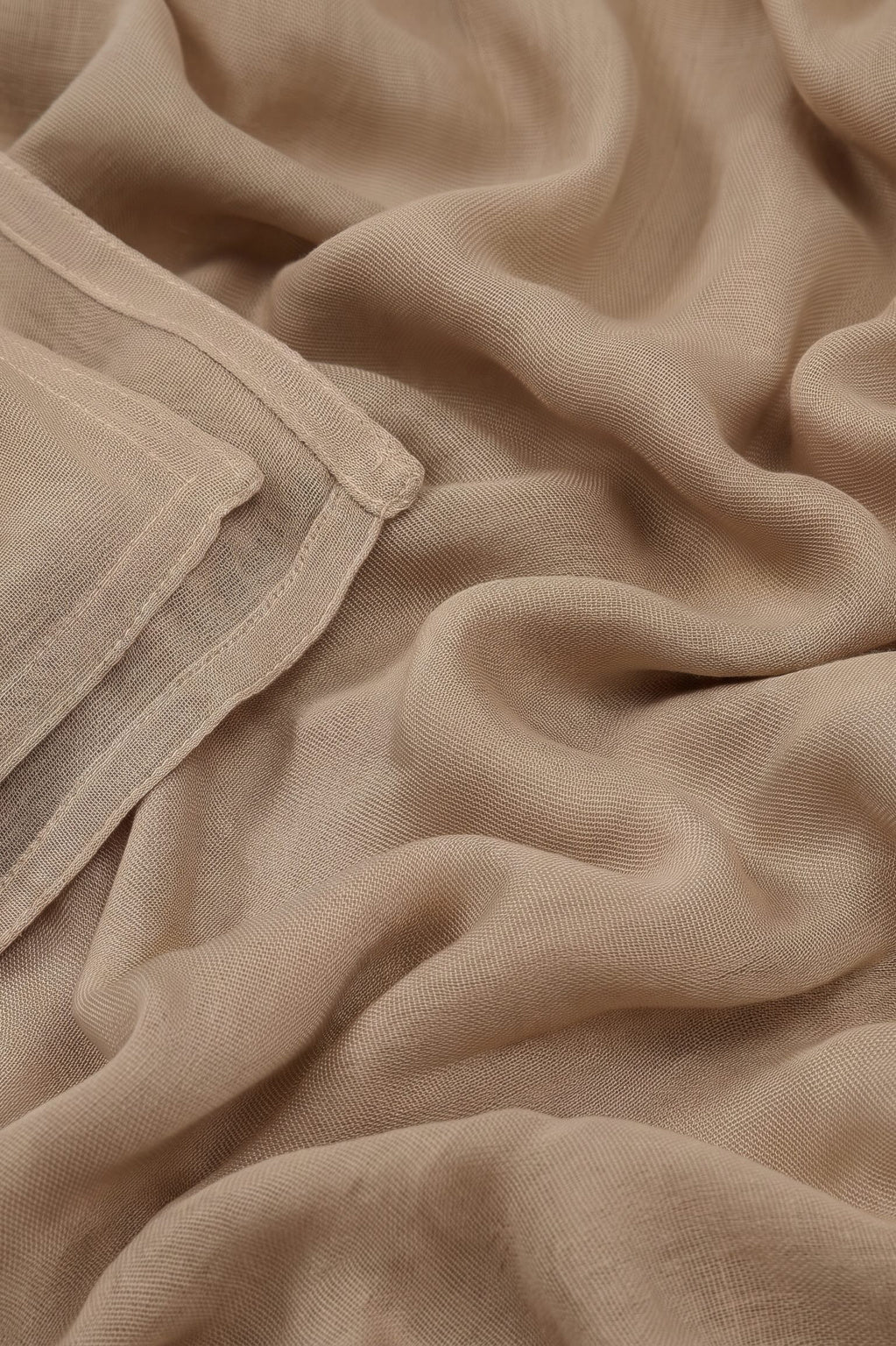 Light coffee brown 100% modal hijab, 180 x 70cm, from the Al Emira Double Stitch range