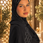 Jet Black Rainfall liquid jersey hijab by Al Emira