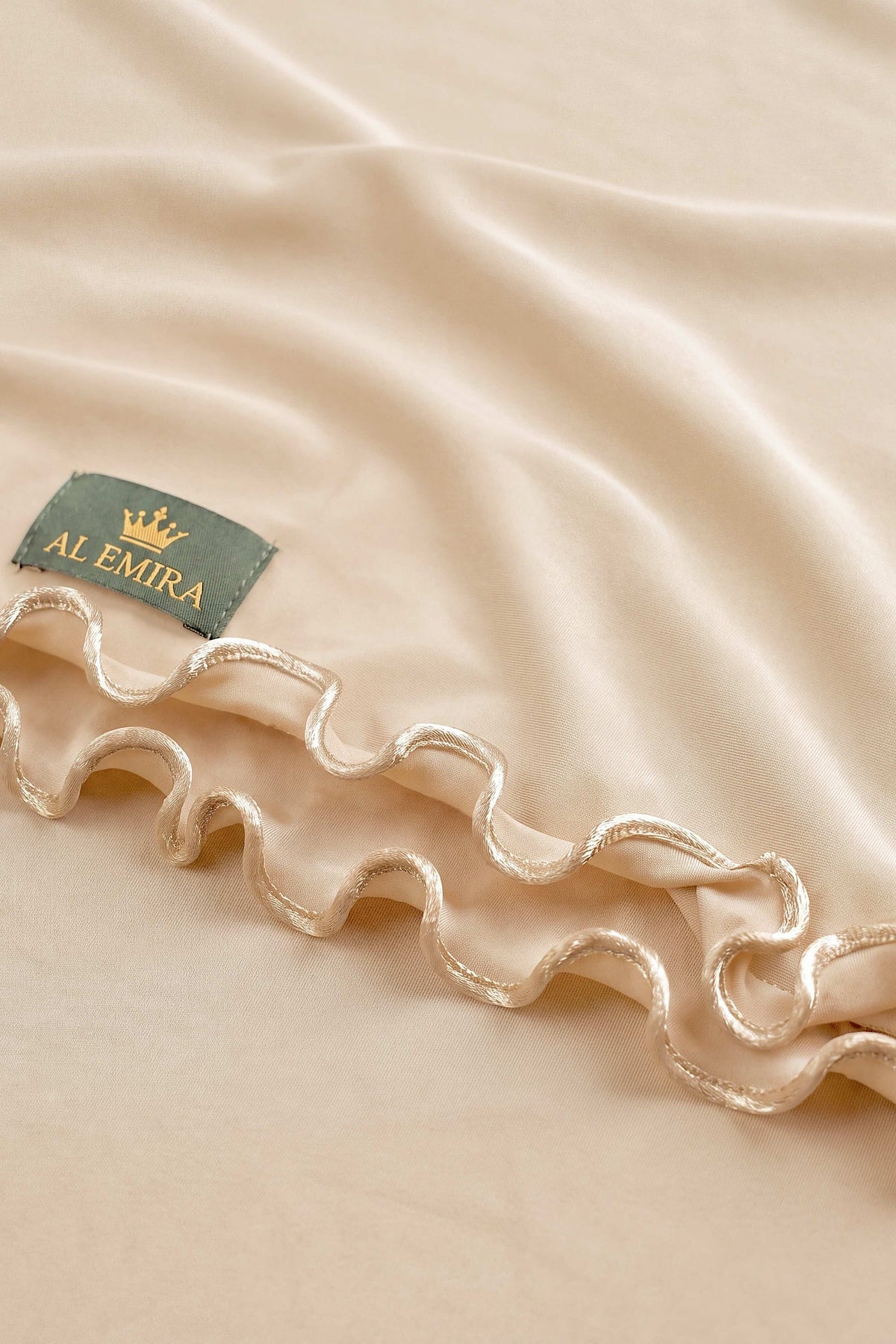Golden beige Satin Ripple jersey hijab, 180 x 80cm