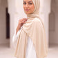 Al Emira Champagne Satin Ripple hijab in a jersey, polyester and nylon blend