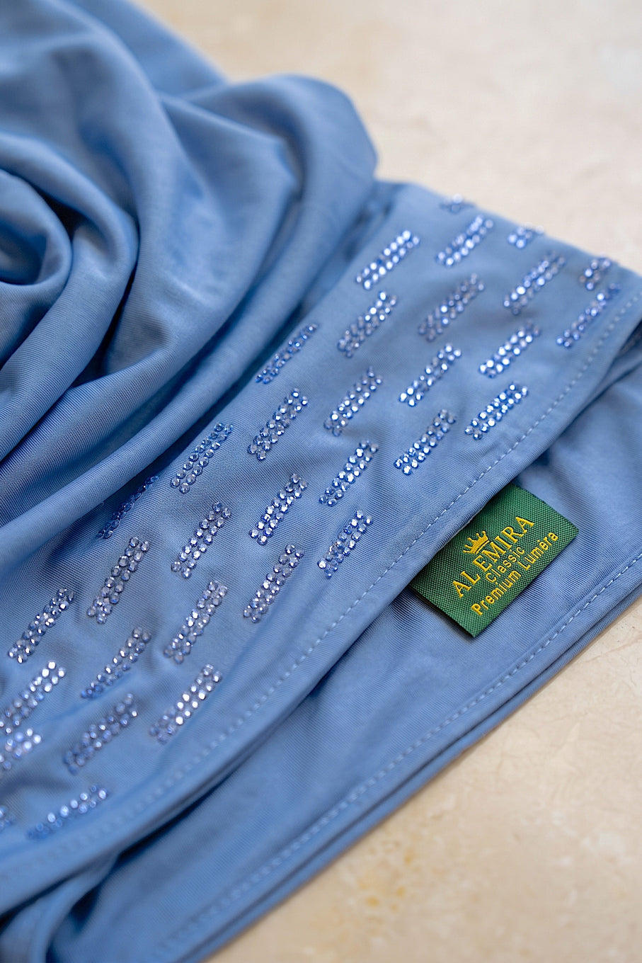 Cornflower Rainfall liquid jersey hijab, view 2